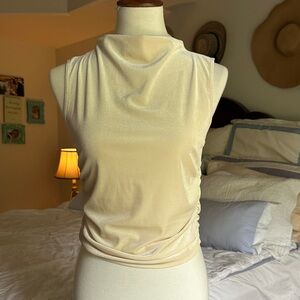 Elegant Cream Sleeveless Top